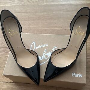 Christian Louboutin Black Patent Heels size 6.5 (Iriza 100 Patent)